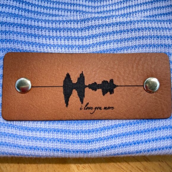 I Love You More Soundwave Newborn Baby Beanie - Blue - Premade - Picture 6 of 8